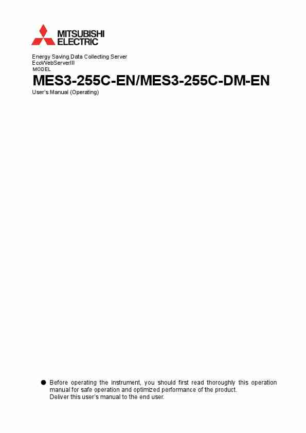 MITSUBISHI ELECTRIC MES3-255C-DM-EN-page_pdf